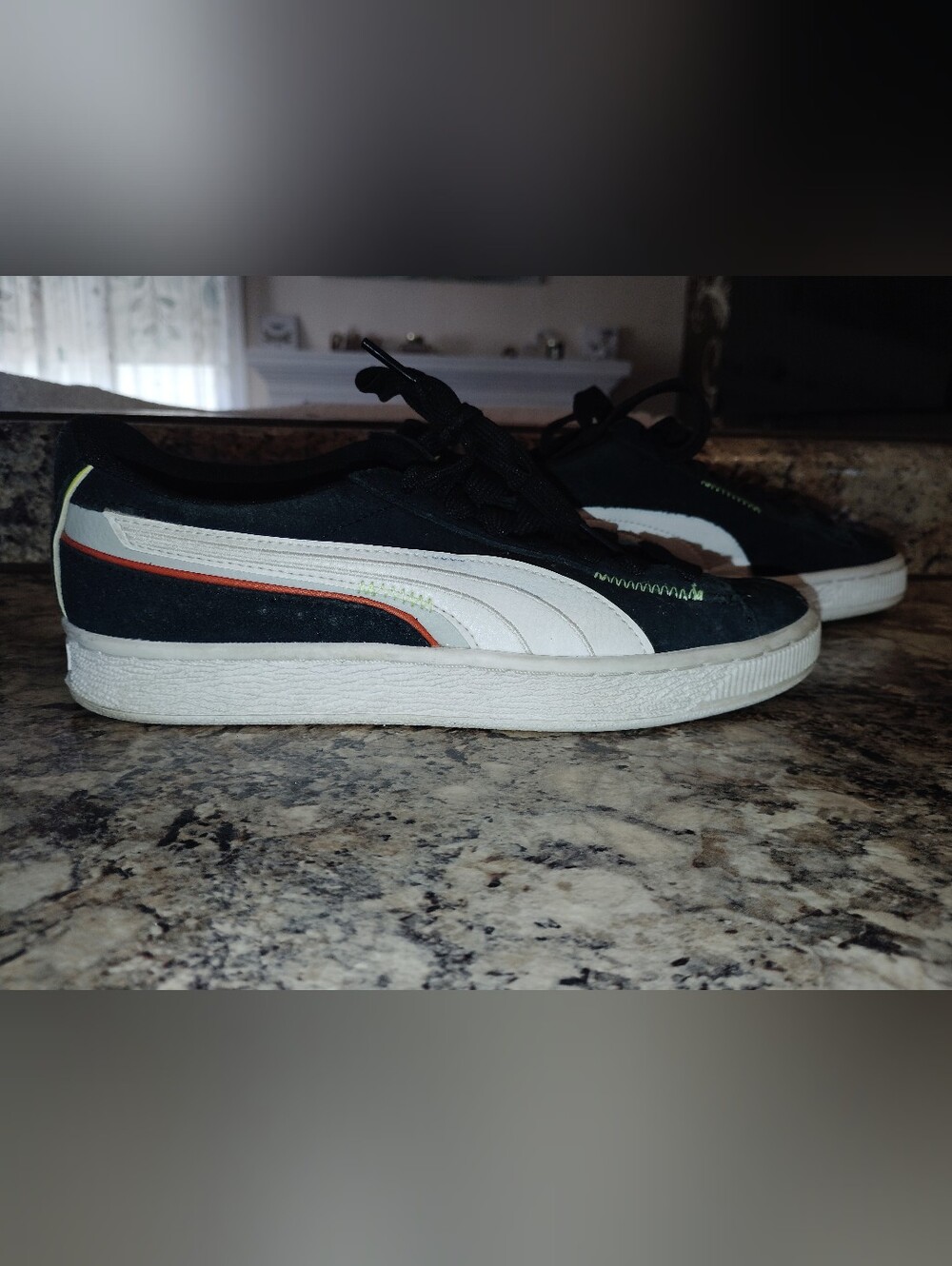 Puma Kids 5c Black Suede Classic Sneakers with White Formstrip